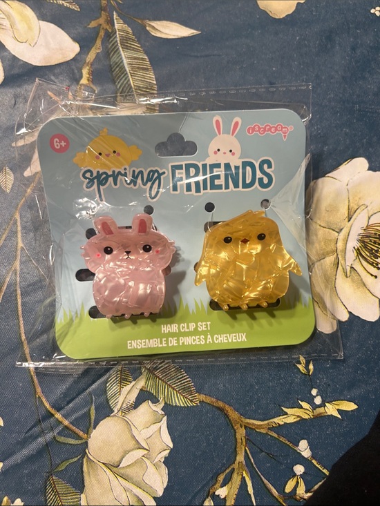 Other - Pink Bunny & Yellow Chick Hair Clip Set